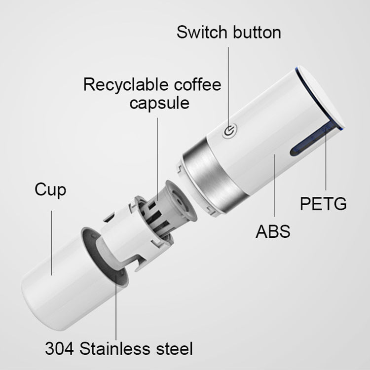 Portable Capsule Coffee Machine – USB & Battery-Powered Mini Espresso Maker for Travel, Office, Home – Works with K-Cups & Ground Coffee (200ml, 5 Cups)